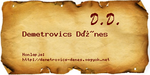 Demetrovics Dénes névjegykártya