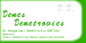 denes demetrovics business card